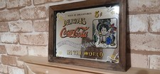 Coca-Cola Vintage Advertising Wall Mirror with Wooden