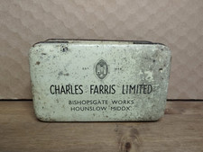 VINTAGE / ANTIQUE OLD CHARLES FARRIS LIMITED CHURCH CANDLE CARRIER TIN