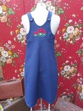Navy Pinafore Vintage 1970's