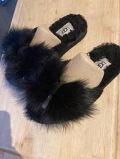 Genuine Black Fluffy /Faux Fur