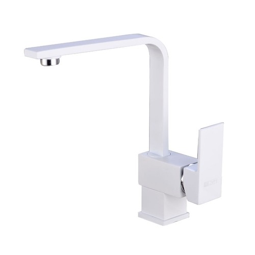 Swiveling kitchen faucet - kitchen, white