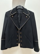 The Kooples Cropped Military Style Blazer with Gold Piping FR 36 UK 8