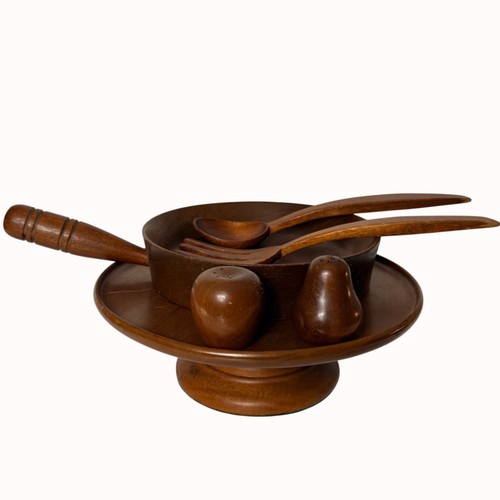 Wooden pedestal lazy susan - wooden,