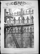 Antique Print Jubilee Naval Review Spithead Manning Yards Hms Minotaur 1887