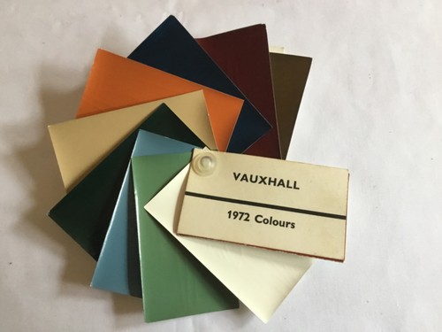Vauxhall colour swatches 1972 - swatches,