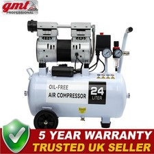24 Litre Air Compressor Oil Free UK 118 PSI 9.6 CFM For Inflator & Air Tools