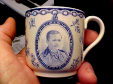 1942 Atlanta Marthasville Henry W. Grady Wedgewood Ceramic Souvenir Blue Cup
