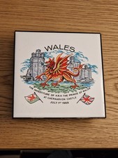 Commemorative ceramic tile coaster - Investiture Of Prince of Wales 1969