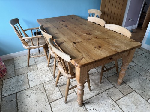 Antique pine dining - pine, table
