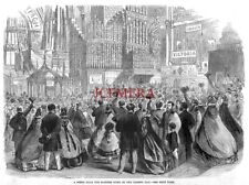 International Exhibition Eastern Dome on Closing Day - Antique 1862 Print 160/M