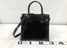 Gucci Shoulder Tote Bag Handbag 2WAY Leather Black Gold Peeling Damage
