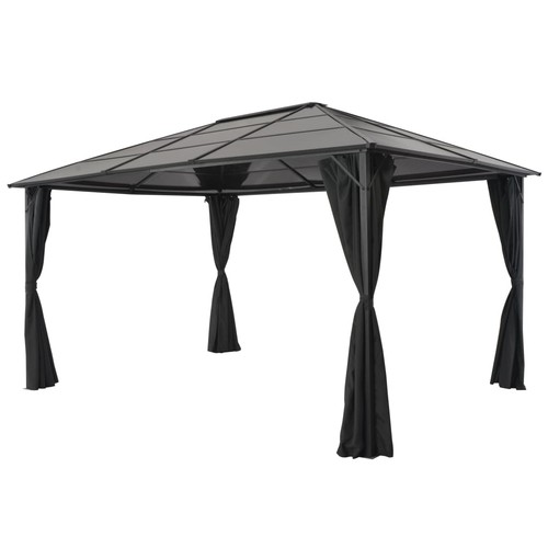 Gazebo with curtain aluminium - gazebo,