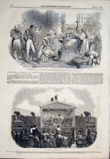 Original Old Antique Print