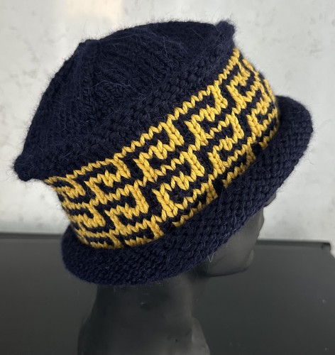 Hand knitted roll - hand, brim