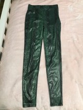 BERSHKA Green Snake Print Wet Look Leggings Size XS.