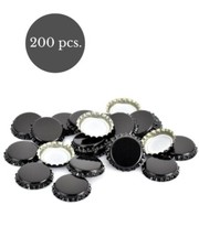 200 x BLACK Crown Cap 26mm