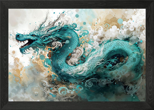 Abstract chinese dragon framed - abstract,