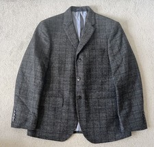 Marks and Spencer 100% Wool Moon Tweed Mens Blazer Jacket Navy Check 38S