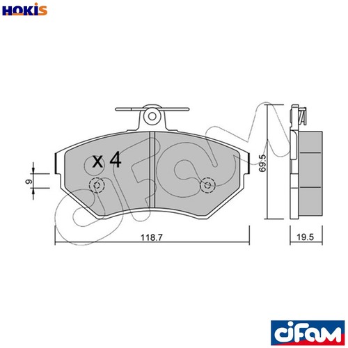 Brake pad set - set, disc