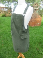 TU Dress Size 12 Green Cord Sleeveless Pinafore Dungaree Casual