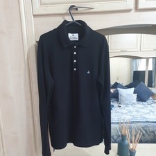 VIVIENNE WESTWOOD LONG SLEEVED BLACK POLO SHIRT SIZE XXL SLIM