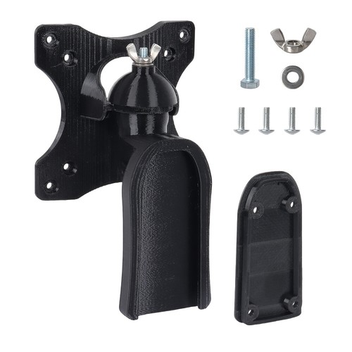 Pivoting black bracket - black, +
