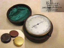 19th Century pocket barometer signed 'Baker, OPTICIAN  244 High Holborn, London'
