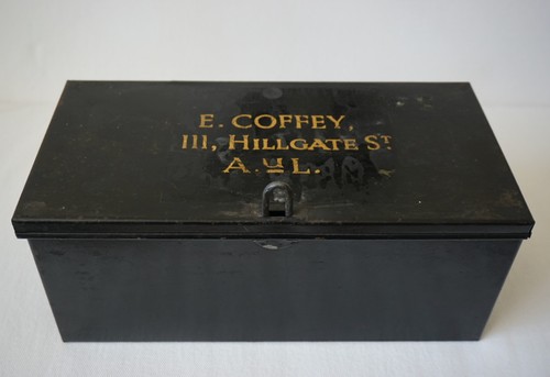 Vintage steel strongbox - steel,