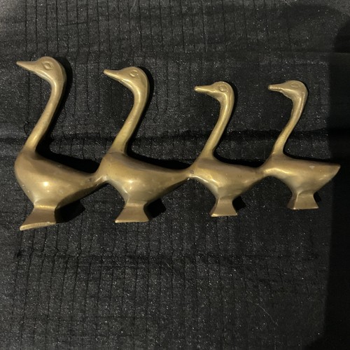 Vintage brass ducks geese - brass,
