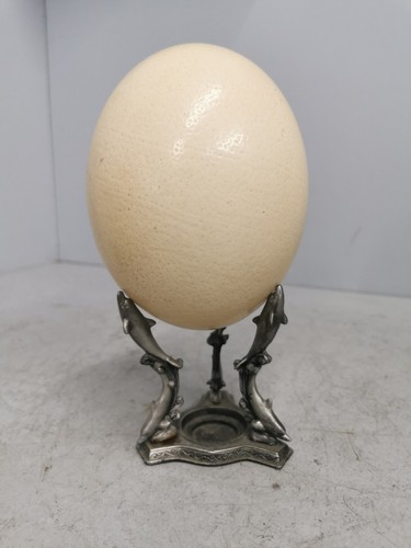 Ostrich egg pewter dolphin - on,