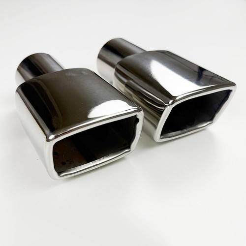Pair square exhaust tips - pair, (x2)