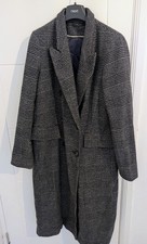 Women's Black Grey Long Coat