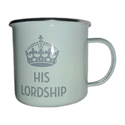 Enamel tinned drinking mug - enamel,