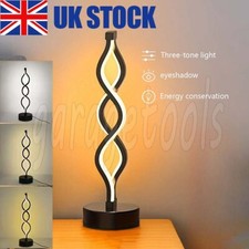 Modern Spiral LED Table Light Bedside Desk Night Lamp USB Rechargeable 3 Colors