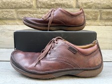 Clarks Flexlight Brown Leather Lace Up Driving Moccasin Loafer Shoes Size 11G 46