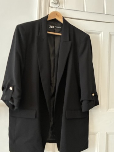 Zara black open front blazer - zara,
