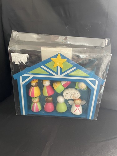 Children wooden nativity set - children's,