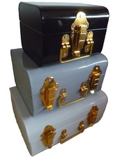 3 Mini Metal Storage Trunks