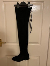 Thigh-High Suede Black Women's