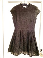 Pretty Louche (by JOY) Black Lace Fit & Flare dress Back Cut Out UK10