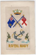 WW1 Embroidered SILK POSTCARD