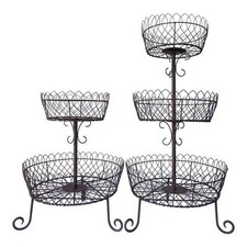 Tall Plant Stand, Wire Plant Pot Stand Veg Storage Fruit Basket Etagere Display
