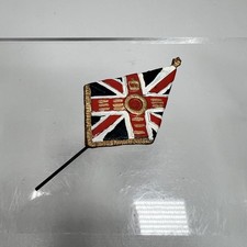 Vintage Metal Napoleonic Military British Regimental Style Flag Union Jack