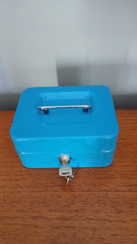 Blue cash money box bank - blue,