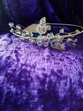 Rhinestone sideband Tiara Wedding Pageant Bridal Diamante Headpiece Jewelry UK