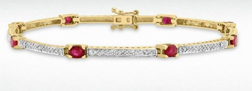 9ct yellow gold - ruby, diamond