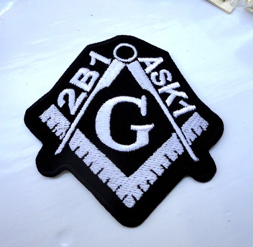 Masonic masons iron patch g - iron, on