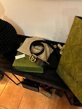 Gucci wide belt with gold GG