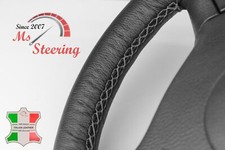 FITS DODGE RAM SRT-10 04-06 BLACK LEATHER STEERING WHEEL COVER | DARK GREY STITC