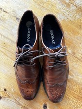 Gucinari Designer Tan Leather Derby Brogue Shoes 